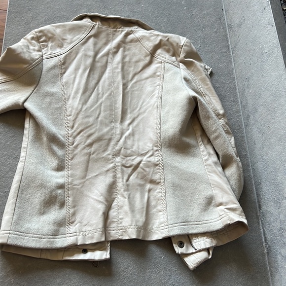 RD style designer moter cycle jacket cream small - petite biker jacket! - Picture 10 of 11
